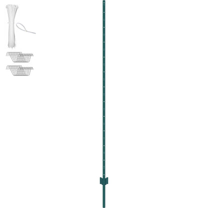 7 fot staketstolpe 10-pack T-stolpe Heavy Duty metall staketstolpar grön