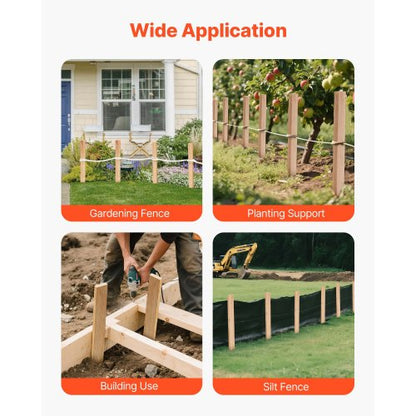 Trädgårdsstänger, 25 st 12,7×38,1×609,6 mm, Nivåstänger, Trädgårdsmarkstång med vass spets, Stödstång för granplantor, Skyltstolpar för Staket, Gränsgränser |  EU