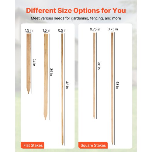 Trädgårdsstänger, 25 st 12,7×38,1×914,4 mm Mätningsstänger, Trädgårdsmarkstång med vass spets, Stödstång för granplantor, Skyltstolpar för Staket, Gränsgränser |  EU