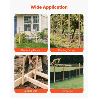 Trädgårdsstänger, 25 st 17,53×12,7×1219,2 mm, Jordstänger med vass spets, Stödstänger för granplantor, Skyltstolpar för Staket, Gräsgränser |  EU