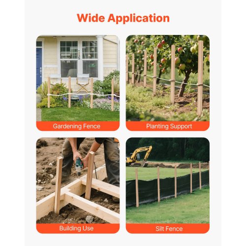 Trädgårdsstänger, 25 st 19,05×19,05×914,4 mm Mätningsstänger, Trädgårdsmarkstång med vass spets, Stödstång för granplantor, Skyltstolpar för Staket, Gränsgränser |  EU