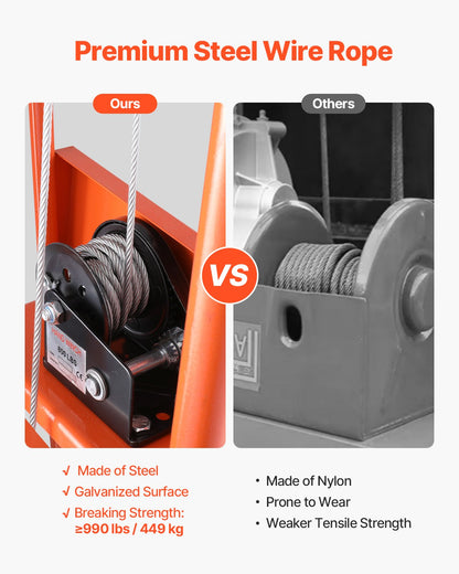 Material Lift Winch Stacker, 330lbs Capacity Pallet Truck Dolly, 42.9in Max Lifting Height Manual Winch Stacker, Multifunctional Manual Pallet Truck Stacker with Swivel Casters and Lift Plate