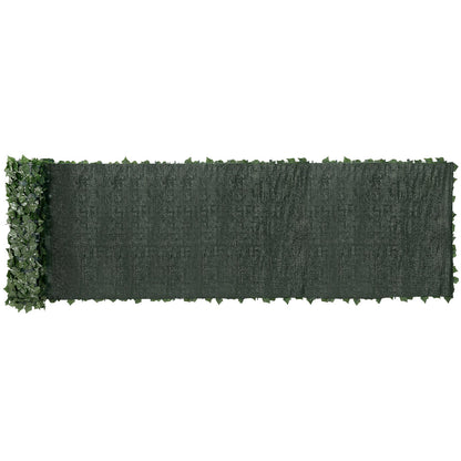 Efeu-Sichtschutzzaun, 1 x 5 m, künstlicher grüner Wandschirm, grüner Efeu-Zaun mit Netzgewebe und verstärkter Verbindung, künstliche Hecken, Weinblatt-Dekoration für Garten, Hof, Balkon im Freien