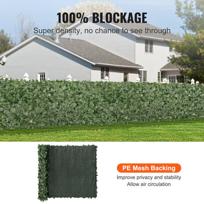 Privacy Ivy Fence, 59 x 118in Artificial Green Wall Screen, Greenery Ivy Fence with Mesh Cloth Backing and Strengthened Joint, Faux Hedges Vine Leaf Decoration for Outdoor Garden, Yard, Balcony