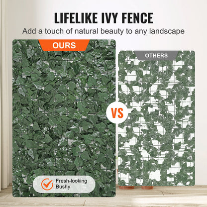 Ivy Privacy Fence, 59 x 98 in Artificial Green Wall Screen, Greenery Ivy Fence with Strengthened Joint, Faux Hedges Vine Leaf Decoration for Outdoor Garden, Yard, Balcony, Patio Decor