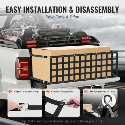 Tailgate net pickup truck Tailgate net 60" x 18" for full-size trucks