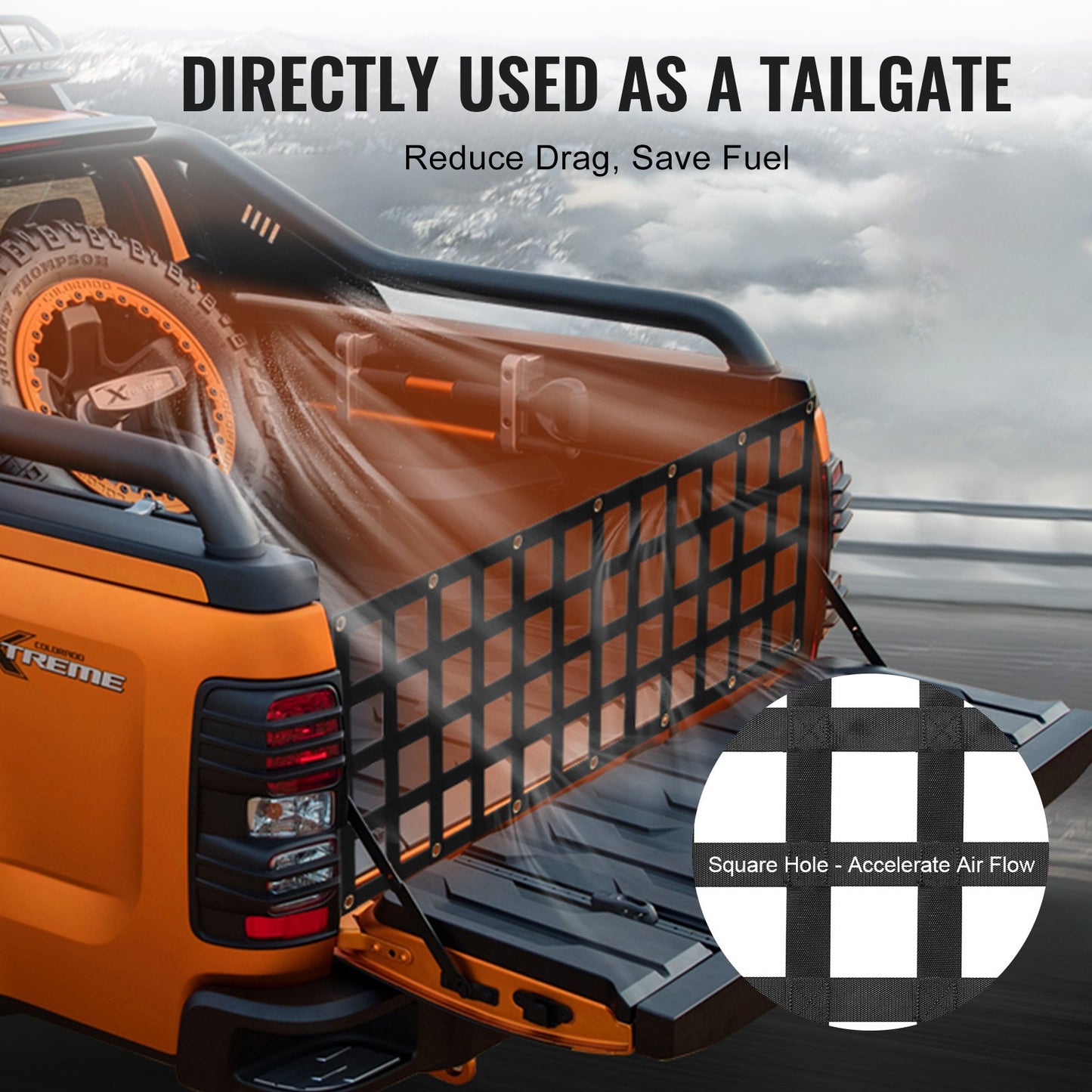 Tailgate net pickup truck Tailgate net 60" x 18" for full-size trucks