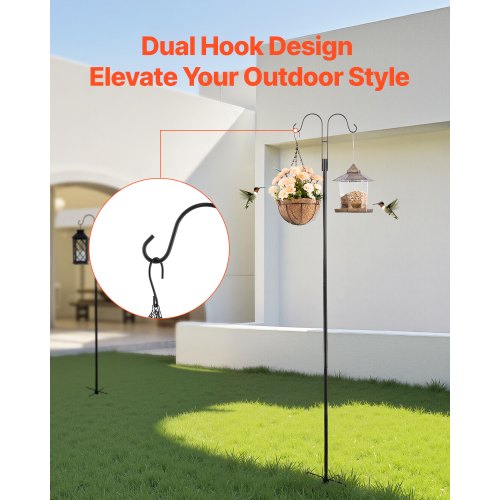 Double Shepherds Hook 8-pack 2730 mm Robust Bird Feeder Pole | EU