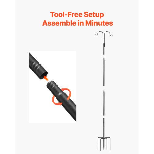 Dubbel Shepherds Krok 8-pack 1560 mm Robust Fågelmatarstång |  EU