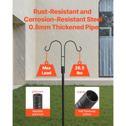 Doppelter Hirtenstab, 8er-Pack, 1950 mm, robuste Vogelfutterstange | EU