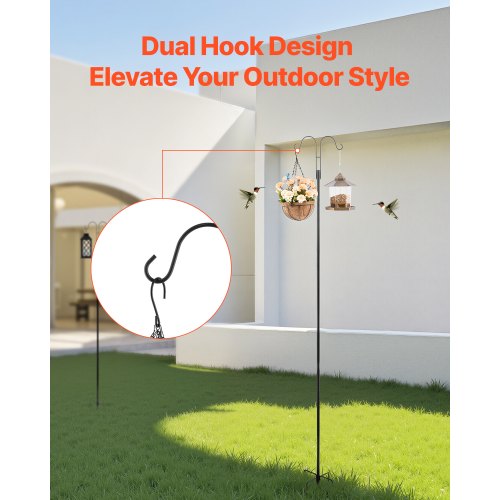 Double Shepherds Hook 8-pack 2345 mm Robust Bird Feeder Pole | EU