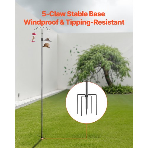 Double Shepherds Hook 8-pack 2345 mm Robust Bird Feeder Pole | EU