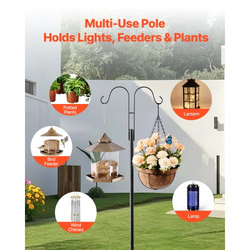 Double Shepherds Hook 8-pack 2345 mm Robust Bird Feeder Pole | EU