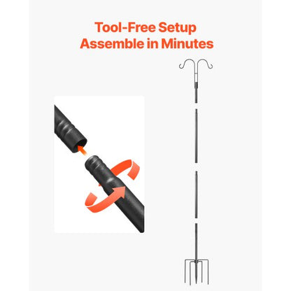 Double Shepherds Hook 8-pack 2345 mm Robust Bird Feeder Pole | EU