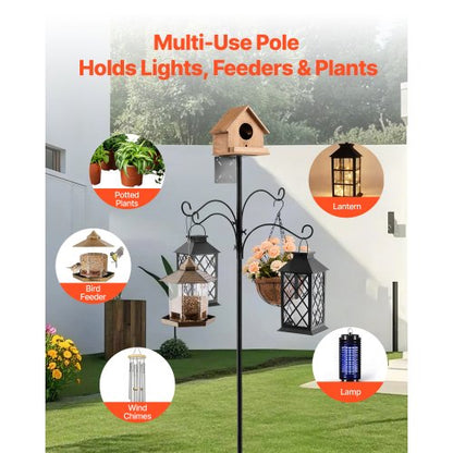2370 mm bird feeding station with 4 hooks, stand for wild bird feeders | EU