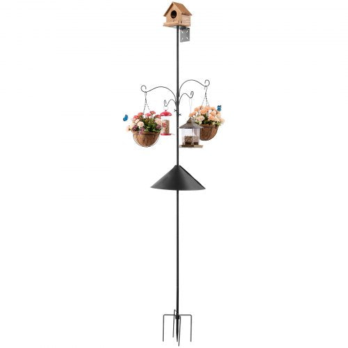 2370 mm bird feeding station with 4 hooks, stand for wild bird feeders | EU