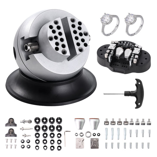 Kugelumlaufspindel, 3-Zoll-Gravierwerkzeug, 360°-Drehung Gravierblockschraube, 70-teiliges Zubehör Schmuckgravurblockwerkzeug Standardblock für Edelsteineinlagen und kleine Gravuren