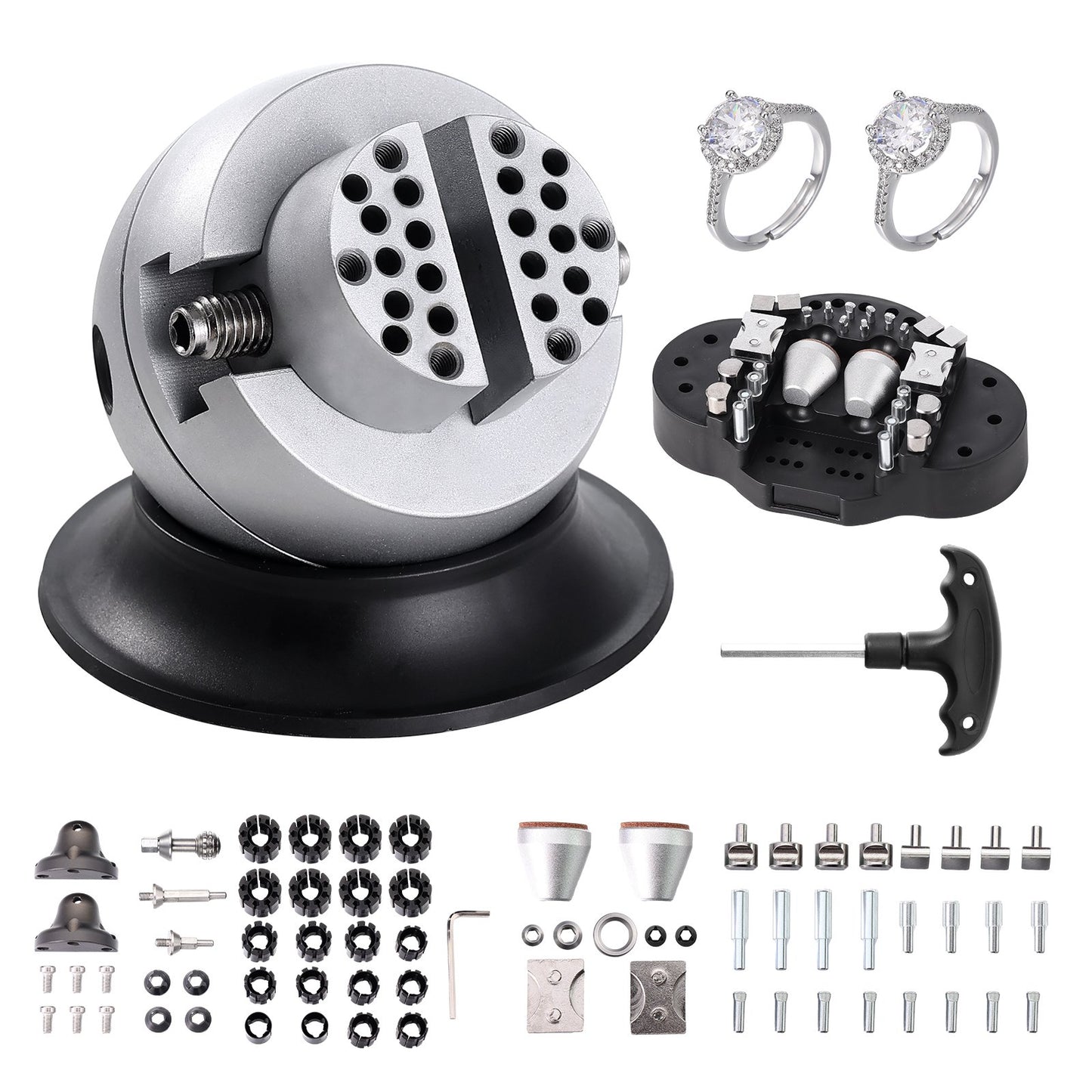 Kugelumlaufspindel, 3-Zoll-Gravierwerkzeug, 360°-Drehung Gravierblockschraube, 70-teiliges Zubehör Schmuckgravurblockwerkzeug Standardblock für Edelsteineinlagen und kleine Gravuren