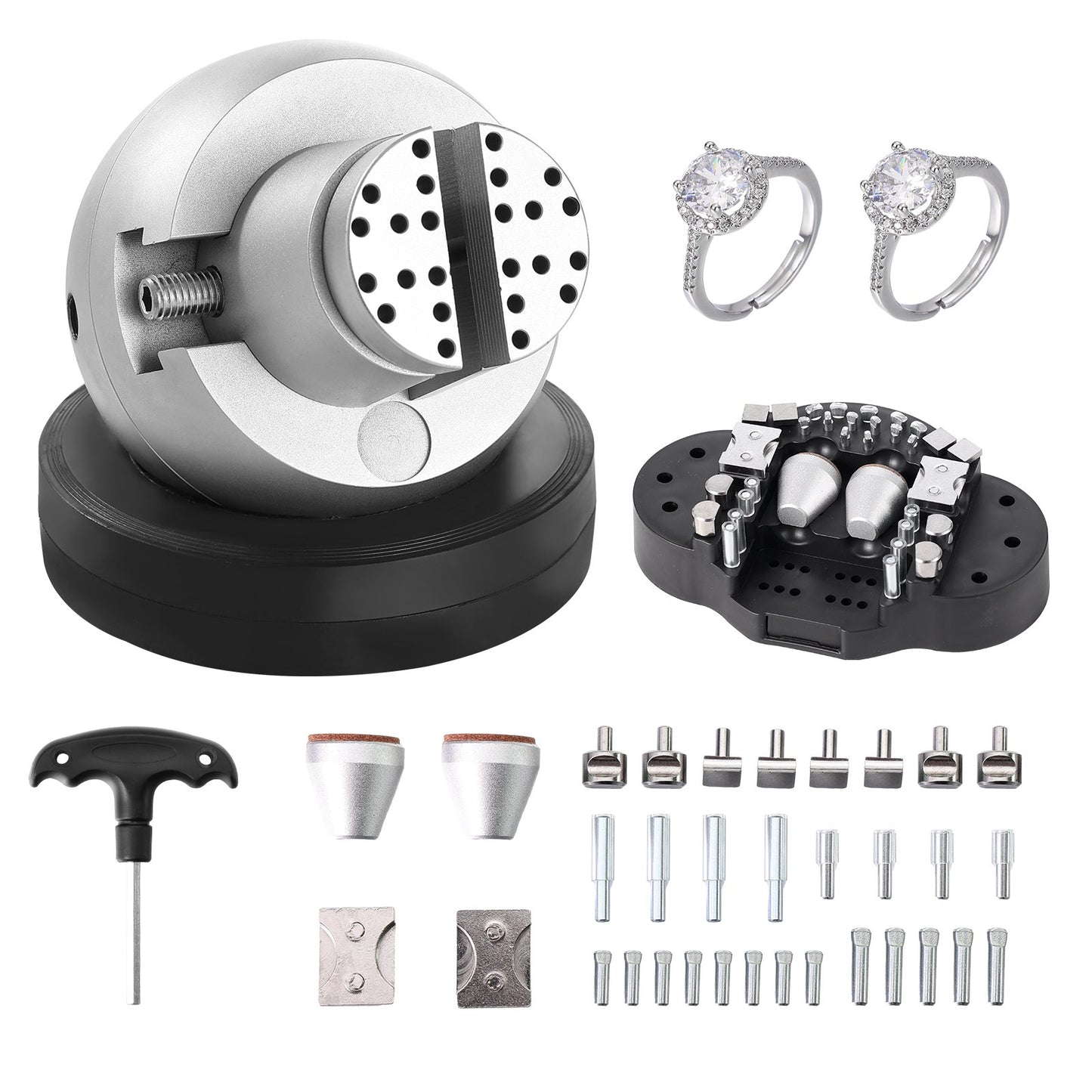 Kulskruv, 5" graveringsverktyg, 360° rotation graveringsblockskruvstäd, 35 st tillbehör Smycken graveringsblockverktyg Standardblock för ädelstensinläggning och småskalig gravering