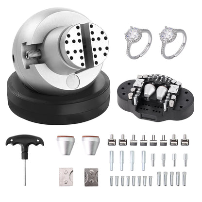 Kulskruv, 5" graveringsverktyg, 360° rotation graveringsblockskruvstäd, 35 st tillbehör Smycken graveringsblockverktyg Standardblock för ädelstensinläggning och småskalig gravering