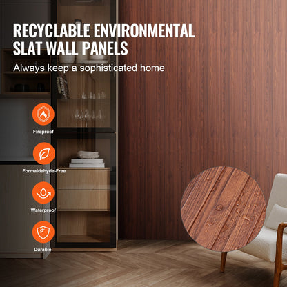 Holzlamellen Akustikpaneele 8 Stück 96 x 6 Zoll für moderne Wand Schwarznuss