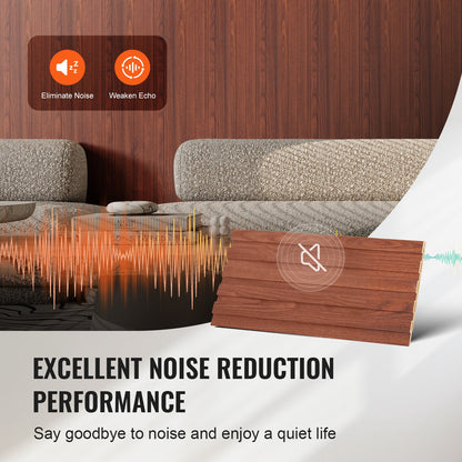 Holzlamellen Akustikpaneele 8 Stück 96 x 6 Zoll für moderne Wand Schwarznuss