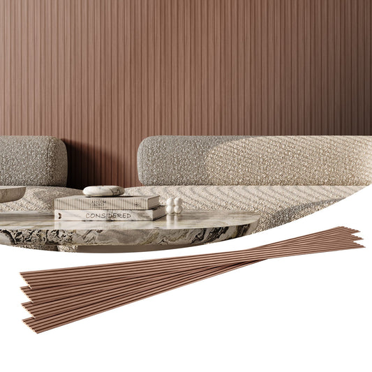 Holzlamellen Akustikpaneele 8 Stück 96 x 6 Zoll WPC für moderne Wand graue Eiche