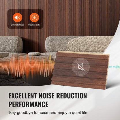 Trälameller akustikpaneler 8 st 96 x 6 tum WPC för modern vägg mörk teak