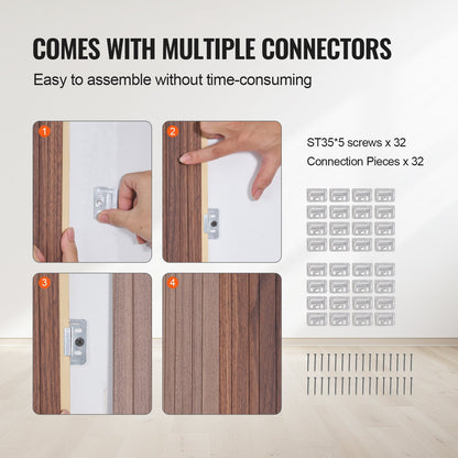 Trälameller akustikpaneler 8 st 96 x 6 tum WPC för modern vägg mörk teak