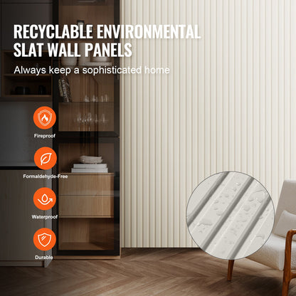 Holzlamellen Akustikpaneele 8 Stück 96 x 6 Zoll für moderne Wand mattweiß