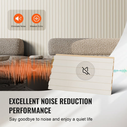 Holzlamellen Akustikpaneele 8 Stück 96 x 6 Zoll für moderne Wand mattweiß