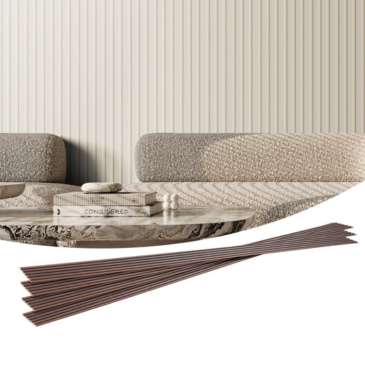 Holzlamellen Akustikpaneele 8 Stück 96 x 6 Zoll für moderne Wand mattweiß