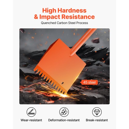 Takpannspade 1-pack, D-greppshandtag för takpannor, hög hårdhet 45# stål och lätt, enkelt att riva av tak och spikverktyg, perfekt för kommersiellt och bostadsbruk, orange |  EU