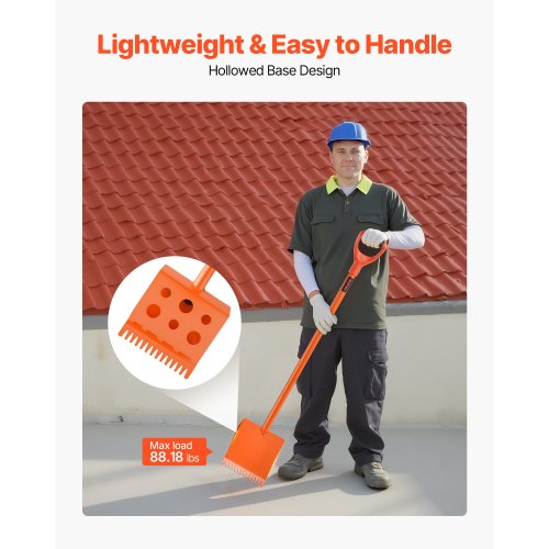 Takpannspade 1-pack, D-greppshandtag för takpannor, hög hårdhet 45# stål och lätt, enkelt att riva av tak och spikverktyg, perfekt för kommersiellt och bostadsbruk, orange |  EU