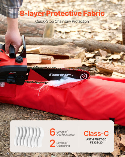 Apron Style Chainsaw Chaps, Class C, 8 Layers Chainsaw Pants with Adjustable Belt & Gear Pocket, Chain Saw Chaps for Men/Women, Chainsaw Safety Equipment for Loggers Forest Workers, Medium