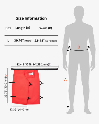 Apron Style Chainsaw Chaps, Class C, 8 Layers Chainsaw Pants with Adjustable Belt & Gear Pocket, Chain Saw Chaps for Men/Women, Chainsaw Safety Equipment for Loggers Forest Workers, Large