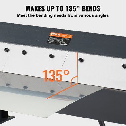Box and Pan Brake, 24-Inch, 0-130 Degrees Sheet Metal Bending Brake, Portable Metal Bender with 20 Gauge Low Carbon Steel 14 Gauge Aluminum Capacity, 5 Adjustable Fingers for Metal Bending