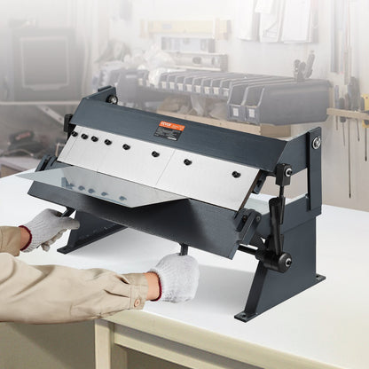 Box and Pan Brake, 24-Inch, 0-130 Degrees Sheet Metal Bending Brake, Portable Metal Bender with 20 Gauge Low Carbon Steel 14 Gauge Aluminum Capacity, 5 Adjustable Fingers for Metal Bending