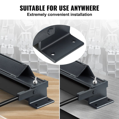 Box and Pan Brake, 36-Inch, 0-130 Degrees Sheet Metal Bending Brake, Portable Mini Metal Bender with 20 Gauge Low Carbon Steel 14 Gauge Aluminum Capacity Power Handle, for Metal Bending