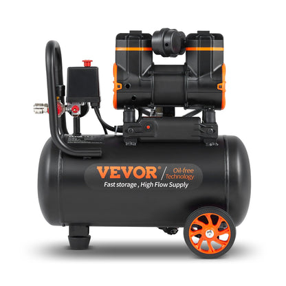 Air Compressor 4.8 Gallon 900W 2.2 CFM@ 90PSI 70 dB Ultra Quiet Oil Free