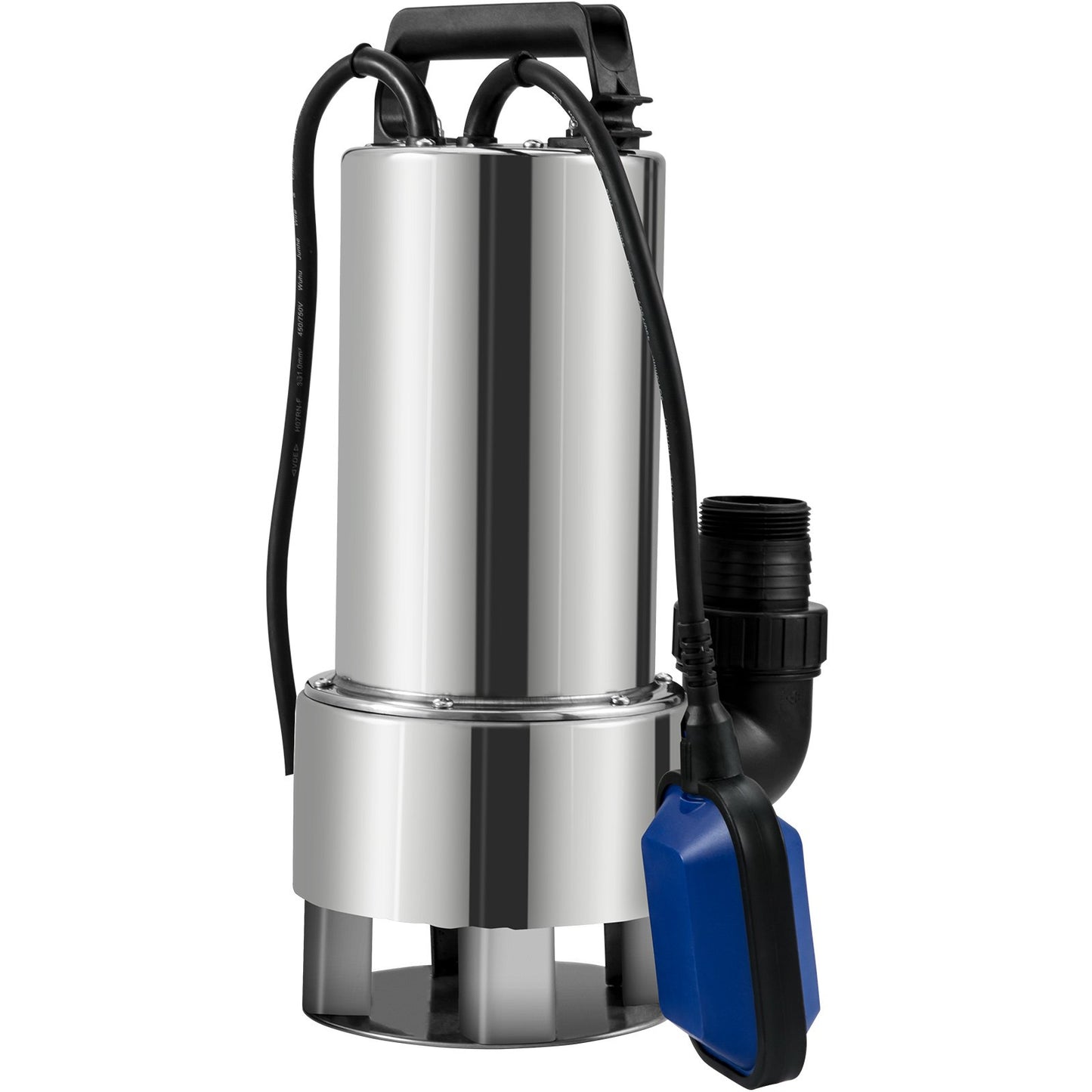 Submersible water pump, 1300W 20000L/H, with 10 m cord and automatic tied float switch, stainless steel and cast iron for dirty or clean, empty garden ponds, pools, hot tubs