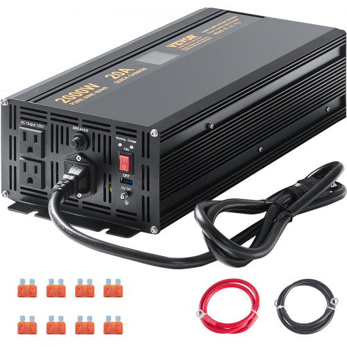 2000W Sump Pump Battery Backup System, LCD Display, Auto Switches to Battery Inverter Power for Continuous Sump Pump Operation, Sump Pump Battery Backup Inverter for Emergency and Power Outage