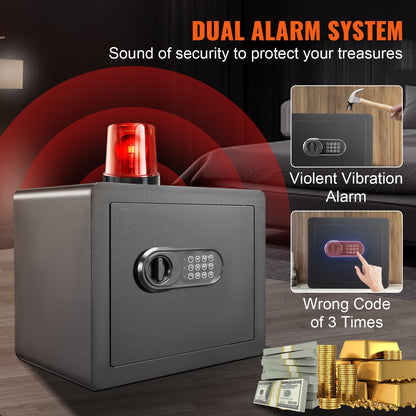 Safe, 1.2 Cubic Feet Home Safe, Steel Security Safe with Digital Keypad and 2 Keys, Cabinet Safe with Fire-proof Bag, Protect Cash, Gold, Jewelry, Documents for Home, Hotel, 15.8x11.8x13.8 inche