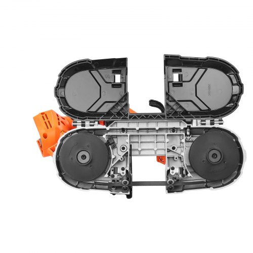 20V Bärbar Sladdlös Bandsåg 2,56 Tum Skärdjup 0-92 M/min Variabel Hastighet Borstlös Motor Med LED-Lampa För Sågning Av Stål, Aluminium, Kablar, Vinklingsjärn, PVC-Rör (Bara Verktyg)