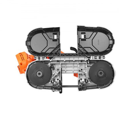 20V Bärbar Sladdlös Bandsåg 2,56 Tum Skärdjup 0-92 M/min Variabel Hastighet Borstlös Motor Med LED-Lampa För Sågning Av Stål, Aluminium, Kablar, Vinklingsjärn, PVC-Rör (Bara Verktyg)