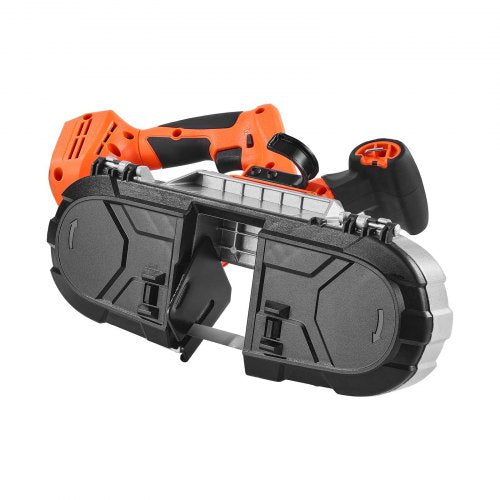 20V Bärbar Sladdlös Bandsåg 2,56 Tum Skärdjup 0-92 M/min Variabel Hastighet Borstlös Motor Med LED-Lampa För Sågning Av Stål, Aluminium, Kablar, Vinklingsjärn, PVC-Rör (Bara Verktyg)