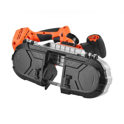 20V Bärbar Sladdlös Bandsåg 2,56 Tum Skärdjup 0-92 M/min Variabel Hastighet Borstlös Motor Med LED-Lampa För Sågning Av Stål, Aluminium, Kablar, Vinklingsjärn, PVC-Rör (Bara Verktyg)