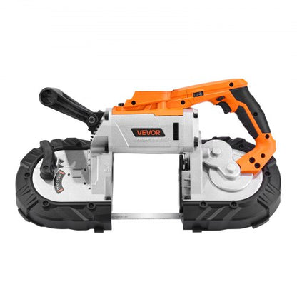20V Portable Cordless Band Saw 13 cm Cutting Depth 0-120 m/min Variable Speed Brushless Motor, With LED Light, For Sawing Steel, Aluminum, Cables, Angle Iron, PVC Pipe (Tool Only)