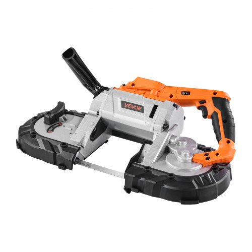 20V Portable Cordless Band Saw 13 cm Cutting Depth 0-120 m/min Variable Speed Brushless Motor, With LED Light, For Sawing Steel, Aluminum, Cables, Angle Iron, PVC Pipe (Tool Only)