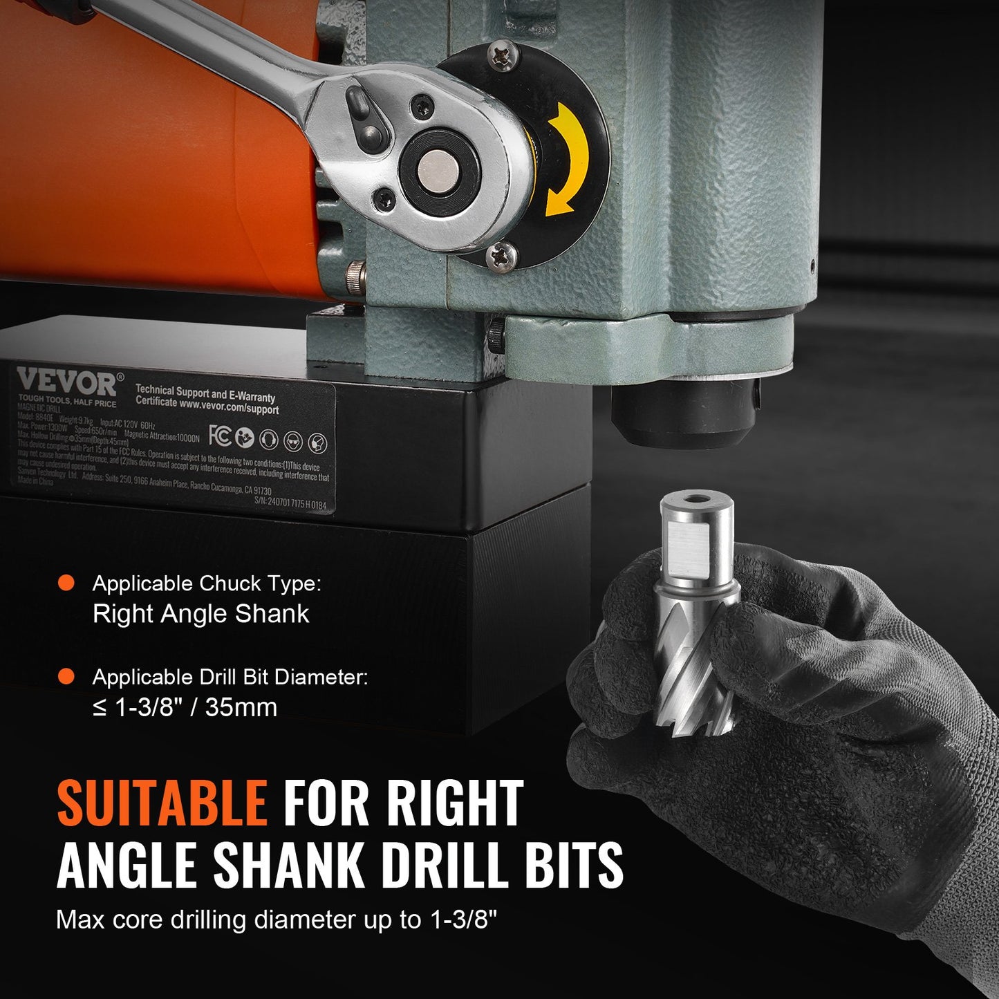 Magnetische Bohrmaschine, 1300 W, niedriges Profil, Magnetbohrmaschine, leicht, tragbar